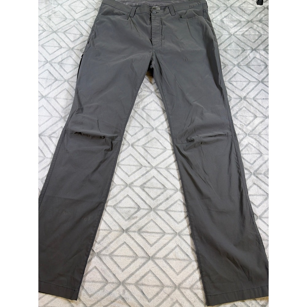 Eddie Bauer Mens Tech Pant 36x34 Gray Nylon Spandex Stretch Hiking Trousers